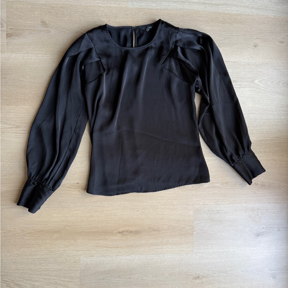 Express Black Satin Blouse
